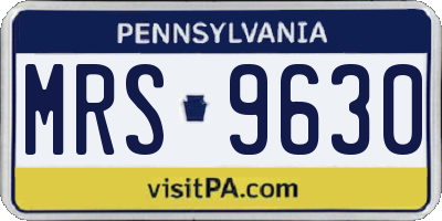 PA license plate MRS9630
