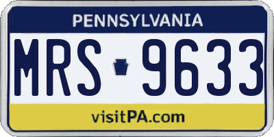 PA license plate MRS9633