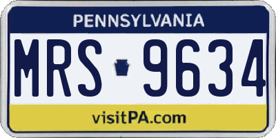 PA license plate MRS9634