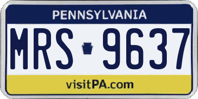 PA license plate MRS9637