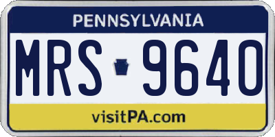 PA license plate MRS9640