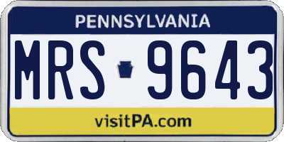 PA license plate MRS9643