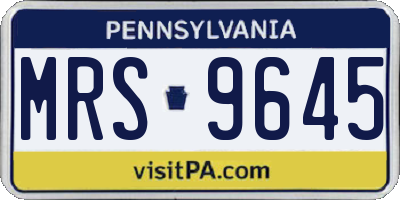PA license plate MRS9645
