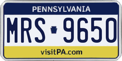 PA license plate MRS9650