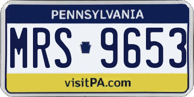 PA license plate MRS9653