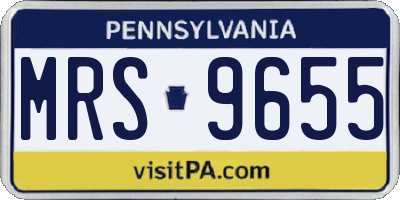 PA license plate MRS9655