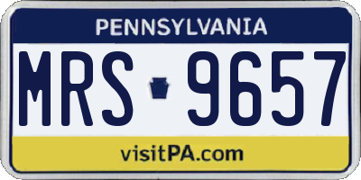 PA license plate MRS9657
