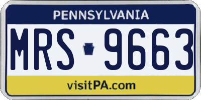 PA license plate MRS9663