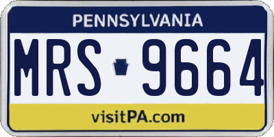 PA license plate MRS9664