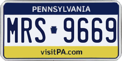 PA license plate MRS9669
