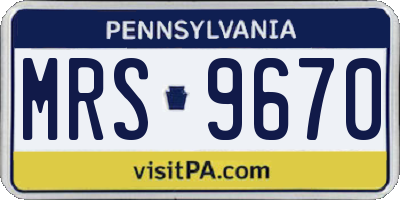PA license plate MRS9670