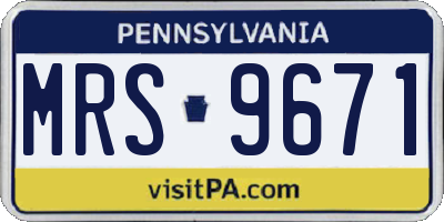 PA license plate MRS9671