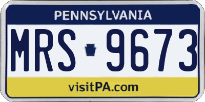 PA license plate MRS9673