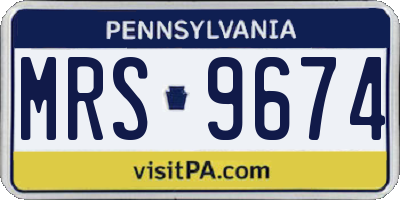 PA license plate MRS9674