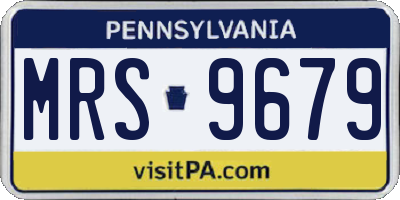 PA license plate MRS9679