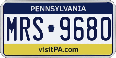 PA license plate MRS9680