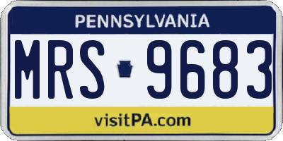 PA license plate MRS9683