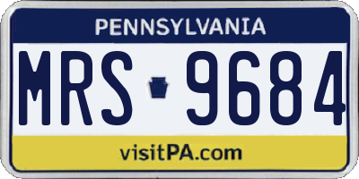 PA license plate MRS9684
