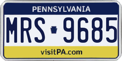 PA license plate MRS9685