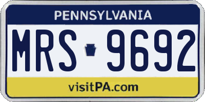 PA license plate MRS9692