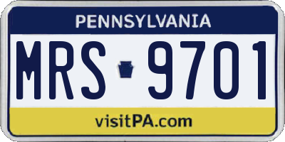 PA license plate MRS9701