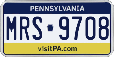 PA license plate MRS9708