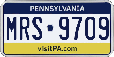 PA license plate MRS9709