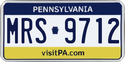 PA license plate MRS9712