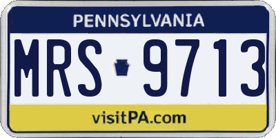 PA license plate MRS9713