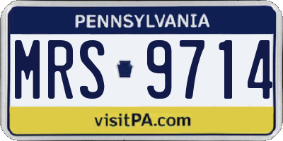 PA license plate MRS9714