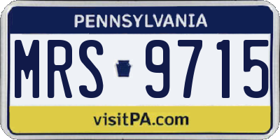 PA license plate MRS9715