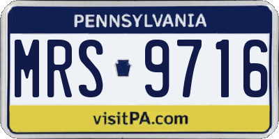 PA license plate MRS9716