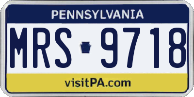 PA license plate MRS9718
