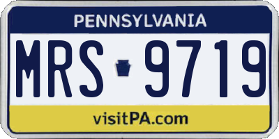 PA license plate MRS9719