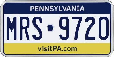 PA license plate MRS9720