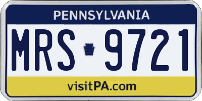 PA license plate MRS9721
