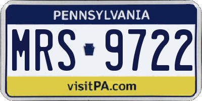 PA license plate MRS9722