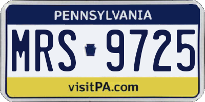 PA license plate MRS9725