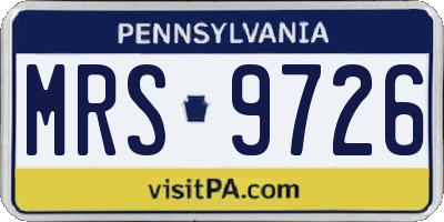 PA license plate MRS9726