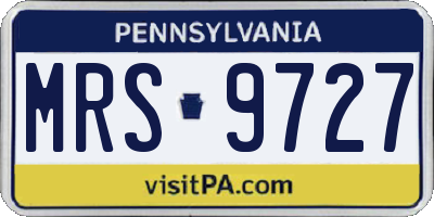 PA license plate MRS9727