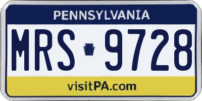 PA license plate MRS9728