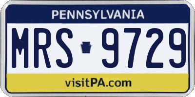 PA license plate MRS9729