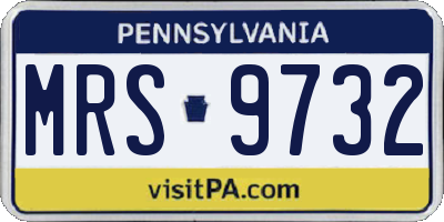 PA license plate MRS9732