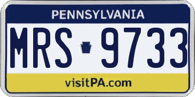 PA license plate MRS9733