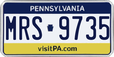 PA license plate MRS9735