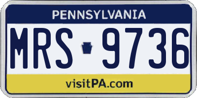 PA license plate MRS9736