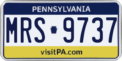 PA license plate MRS9737