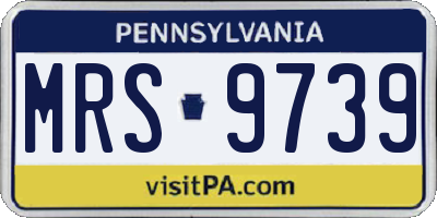 PA license plate MRS9739