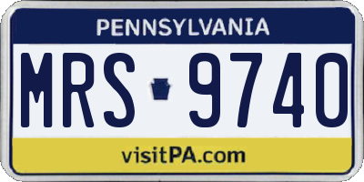 PA license plate MRS9740