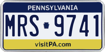 PA license plate MRS9741